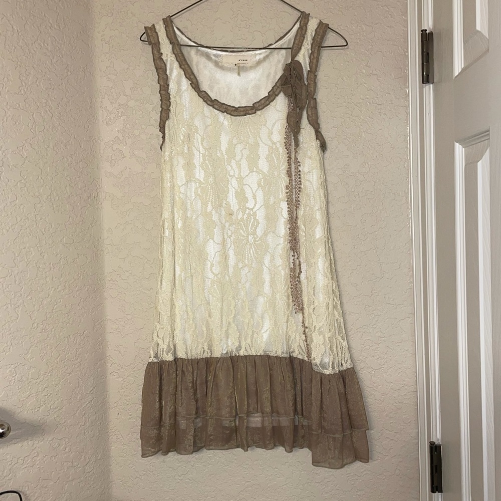 Cream Lace Dresss